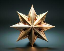 a 3d model of a golden star on a dark background generative ai photo