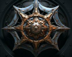 a 3d illustration of an ornate star on a black background generative ai photo