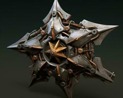 a 3d model of a star shaped object generative ai photo