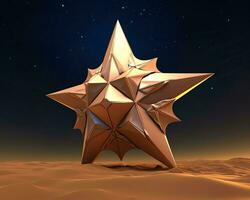 un 3d representación de un estrella en el Desierto generativo ai foto