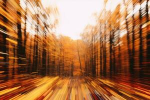 a blurry image of an autumn forest generative ai photo