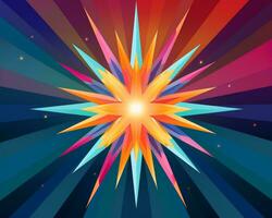 a bright star burst on a colorful background generative ai photo