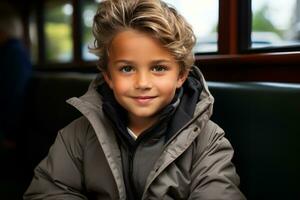 a boy wearing a jacket generative ai photo