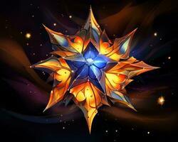 a colorful star in the middle of a dark background generative ai photo
