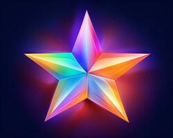 a colorful star in the shape of a star on a dark background generative ai photo