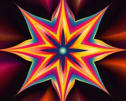 a colorful star is shown on a black background generative ai photo