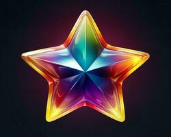 a colorful star on a black background generative ai photo