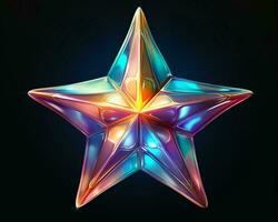 a colorful star on a black background generative ai photo