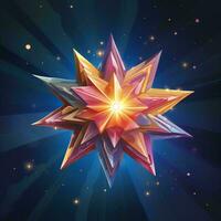 a colorful star on a dark background generative ai photo