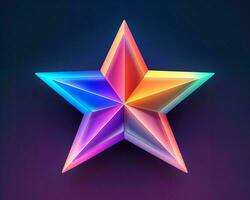 a colorful star on a dark background generative ai photo