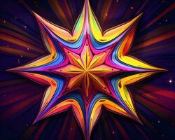 a colorful star on a dark background generative ai photo
