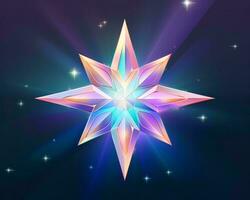 a colorful star on a dark background generative ai photo