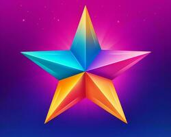 a colorful star on a purple background generative ai photo