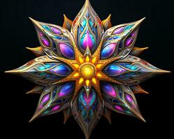 a colorful star with many different colors on it generative ai photo