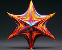a colorful star shaped object with a dark background generative ai photo