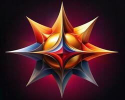 a colorful star with an abstract design on it generative ai photo