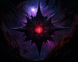 a dark star in the middle of a dark forest generative ai photo