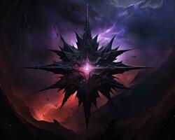 a dark star in the middle of a dark sky generative ai photo