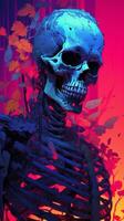 a digital painting of a skeleton with a skull generative ai photo