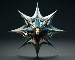 a futuristic star shaped object on a dark background generative ai photo