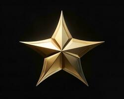 a golden star on a black background generative ai photo