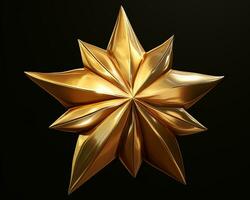 a golden star on a black background generative ai photo