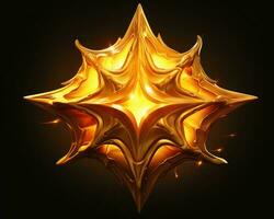 a golden star with flames on it generative ai photo