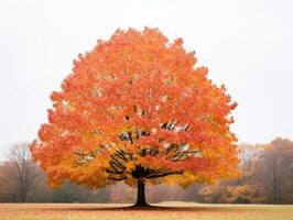 a large tree in the middle of an open field generative ai photo