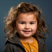 a little girl with curly hair smiling for the camera generative ai photo