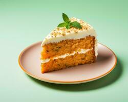 a piece of carrot cake on a plate generative ai photo