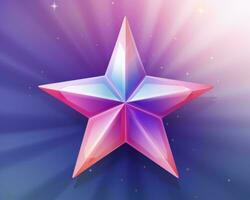 a pink and purple star on a blue background generative ai photo