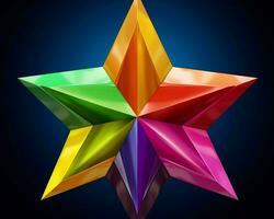 a rainbow colored star on a black background generative ai photo