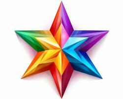 a rainbow colored star on a white background generative ai photo