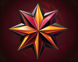 a red and orange star on a dark background generative ai photo