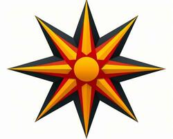 a red and yellow star with an orange center generative ai photo