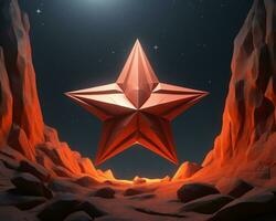 a red star in the middle of a desert generative ai photo