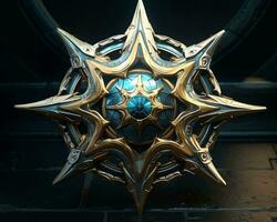 a star shaped object made of gold and silver generative ai photo