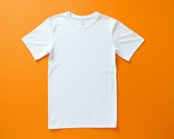 a white t - shirt on an orange background generative ai photo