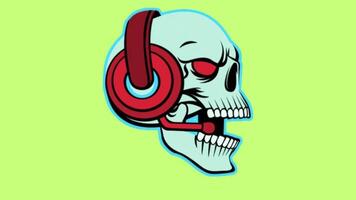 skull with  headphones video