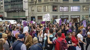 Demonstration for gender equality in Spain video