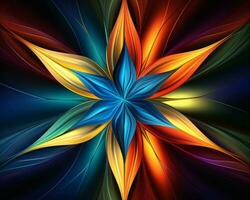 abstract colorful star on black background generative ai photo