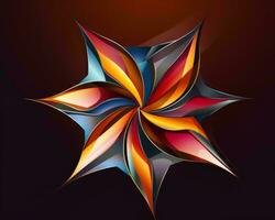 abstract colorful star on black background generative ai photo