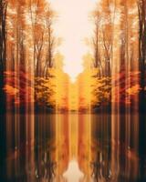 an abstract image of a forest with trees and water generative ai photo
