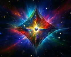 an abstract image of a star with a diamond shape in the center generative ai photo