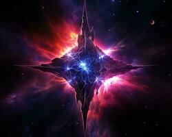 an abstract image of a star in the middle of a nebula generative ai photo