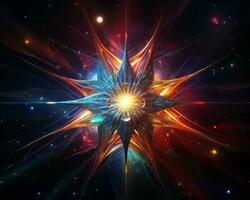 an abstract image of a star in the center of a dark background generative ai photo