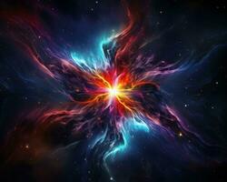 an abstract image of a star in the center of a nebula generative ai photo