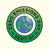 Zero Emissions Day design template good for celebration usage. globe vector illustration. flat design. vector eps 10.