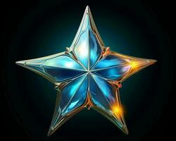 an illustration of a blue star on a black background generative ai photo