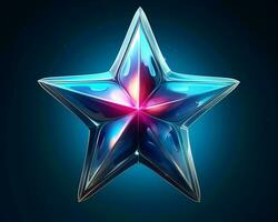 an illustration of a blue star on a dark background generative ai photo